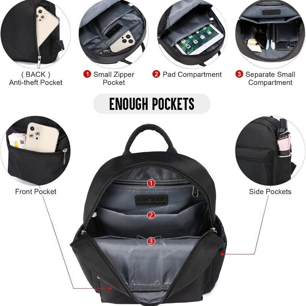 Mini Backpack for Women Light Weight Small Waterproof Backpack Purses Daily - Picture 3 of 7